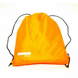 Stahovací sáček, oranžový, logo Matfyz 